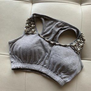 padded pearl embellished bralet